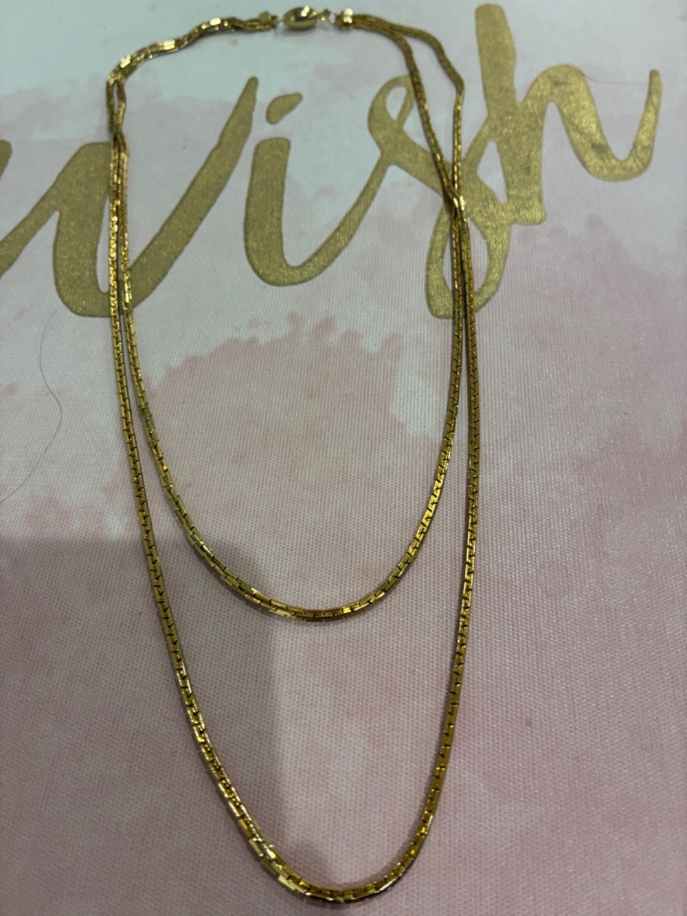 Gold Tone Double-Row Box Chain Necklace - Women's Jewelry